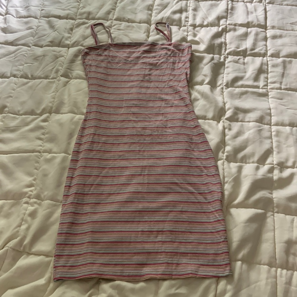 Pastel striped bodycon cami dress